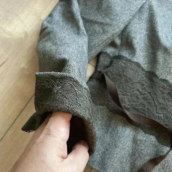 Alain Manoukian French Designer Tweed Wool Blazer Lace Embellished Sz 14 - Picture 5 of 10